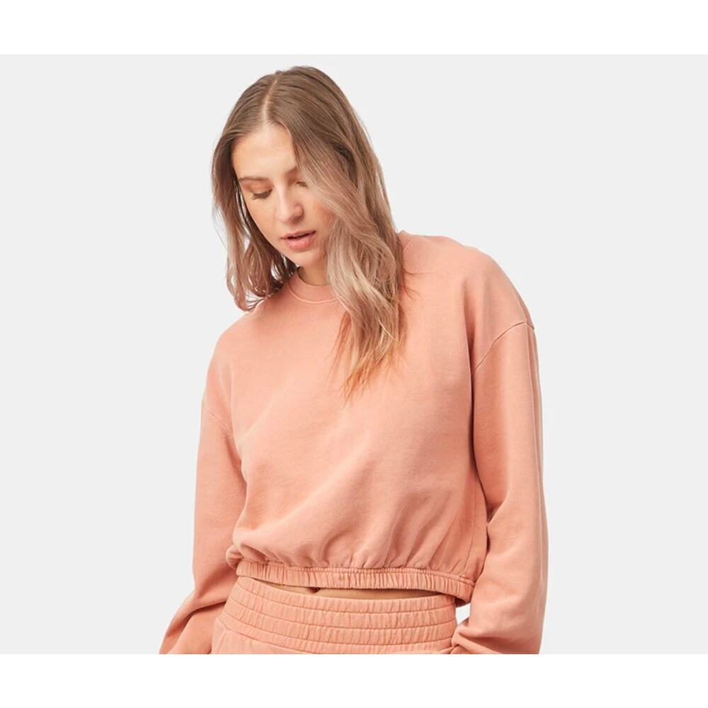 Ten 10 Tree Organic Cotton Womens Large French‎ Terry Elastic Hem Sweatshirt